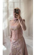 40 BDN PEMBE PELERİN KORSELİ ABİYE