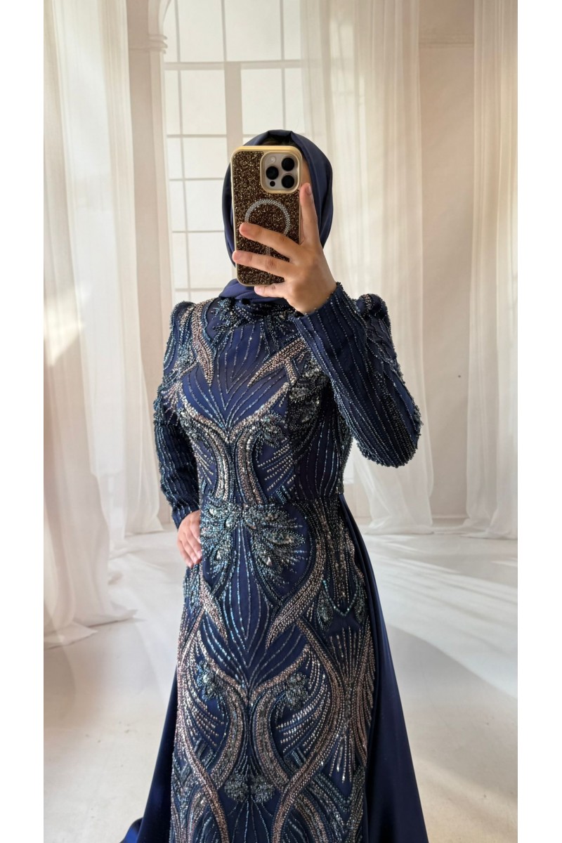 40 BDN LACİVERT PELERİNLİ KORSELİ MODEL