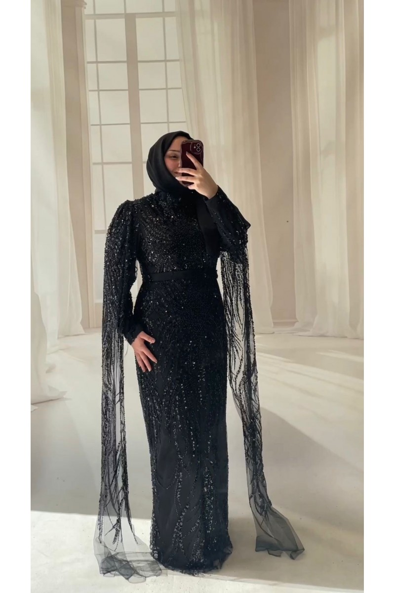 46 BD SİYAH PELERİNLİ KALEM ABİYE